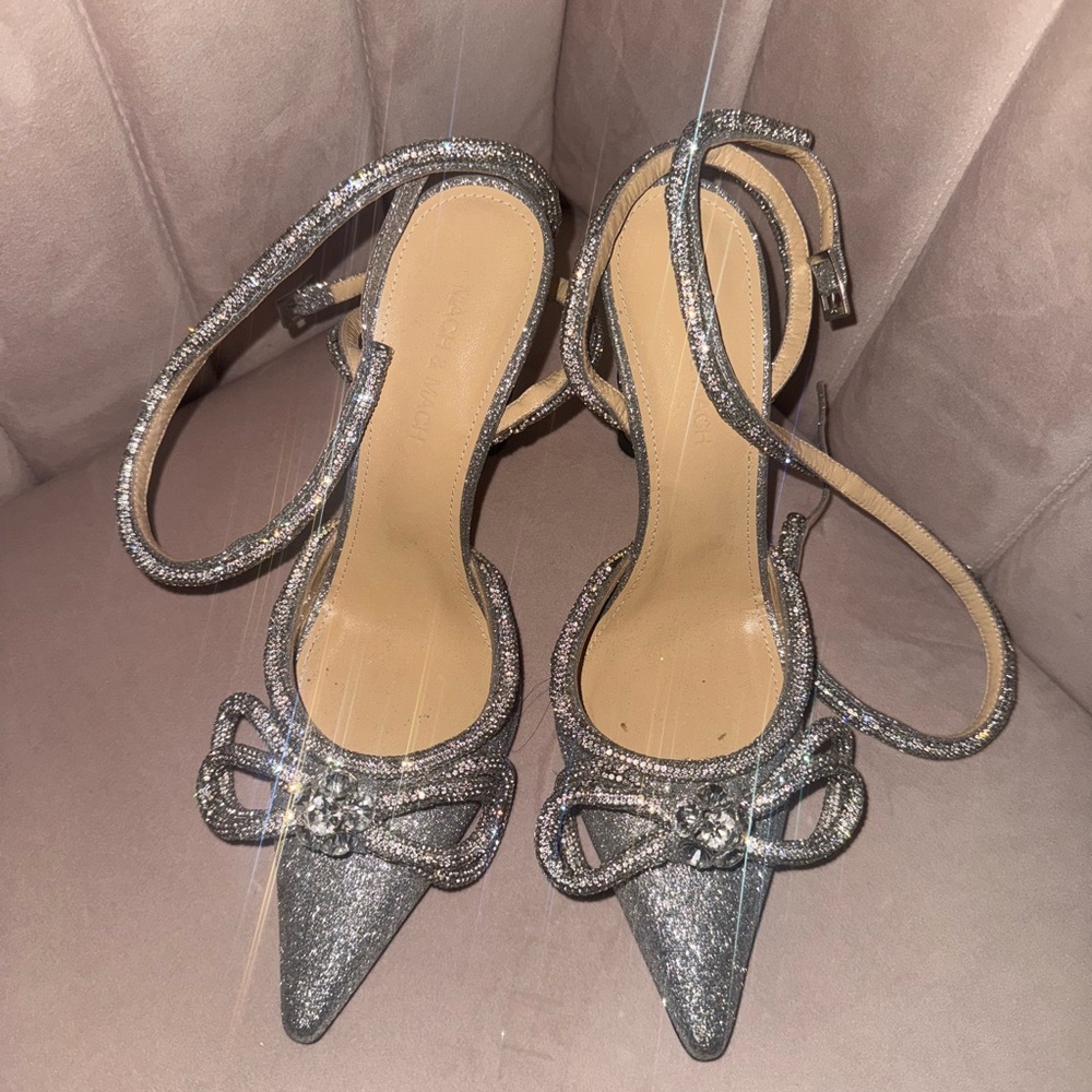 Mach & Mach
Mach & Mach Bow-Embellished Ankle Strap Pumps